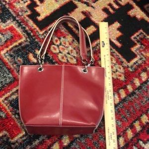 Red Leather “Wilson” purse/hand bag. Like New. Very Clean.